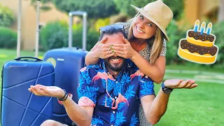 فاجأت زوجي بسفرة يوم عيد ميلاده      دندنها