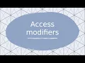 Java interview questions Access modifiers Answers with examples