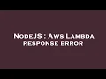 NodeJS Aws Lambda response error