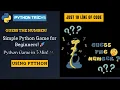 Python Mini Project Number Guessing Game for Beginners Guess the number game