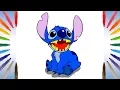 Stitch Coloring Page l Colored Markers s For Children l Learn Colors for Kids Fun and Creative