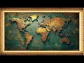 Antique World Map Art Framed Screensaver Art for Your TV 4K
