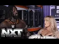 Oba Femi and Nikkita Lyons share a moment backstage NXT highlights Oct 22 2024