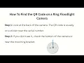 How to Find QR Code on Ring Floodlight Camera - Location for Setup App Scan Guide
