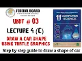 Lecture 4 C How to draw a car shape using turtle graphics turtle graphics class 11 computer