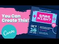 Retro Game Night Flyer Tutorial using CANVA Very Easy and FREE