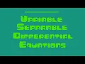 Variable Separable Differential Equations Math