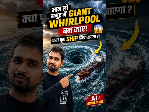 अगर समुद्र में Giant Whirlpool बन जाए तो Ship का क्या होगा? 😱🌊 | AI Simulation #shorts #viralvideo