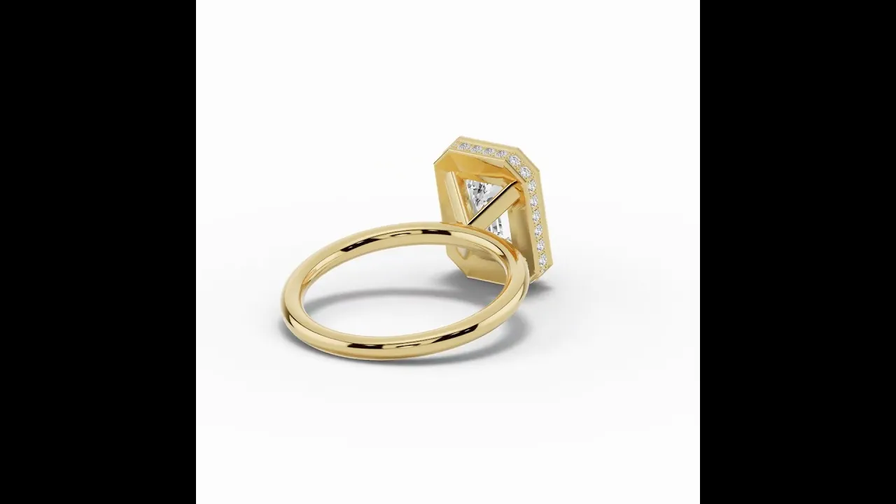 Emerald Cut Nova Halo Engagement Ring