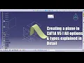Creating a plane in CATIA V5 I Explained all options
