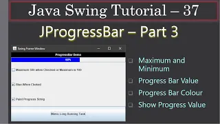 JProgress With Bar Color and Progress Label Part 3 Eclipse Demo Swing Tutorial