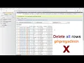 Delete all rows in mysql phpmyadmin at once with reset auto increment column