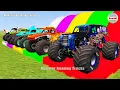 Download Lagu Triple Flatbed Trailer Monster Trucks Transport with Slide Color - BeamNG.drive 360