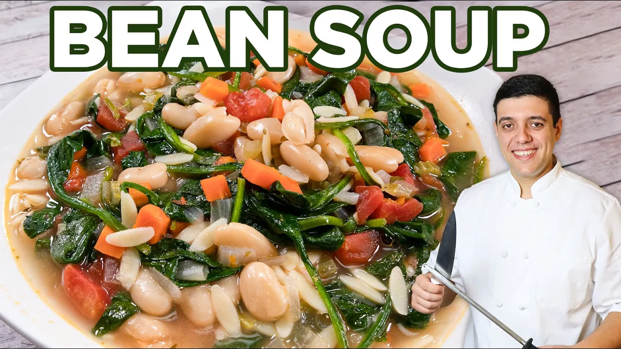 Bean Soup with Spinach   Fast and Easy Recipe by Lounging with Lenny