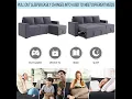 91 Reversible Pull out Sleeper Sectional Storage Sofa Bed