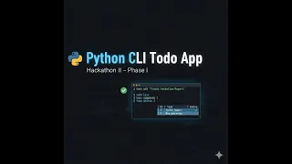 Python CLI Todo App Hackathon II - Phase I Spec-Driven Development CRUD Tests