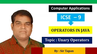 Class 9 Computer Operators in Java Unary Operators