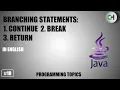 Branching Statements in java break statement return statement continue statement