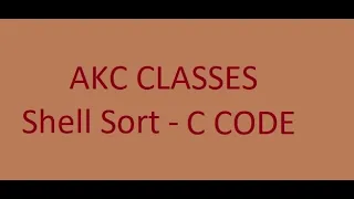 Shell Sort - C Code
