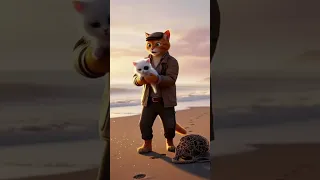 القطة مياو ترمي ابنها في البحر لكن النهاية صادمة Cat Ai قطط 