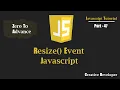 resize Event Javascript Javascript Tutorial