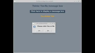 How to create a yes - no message box using Tkinter