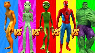 Download dame tu cosita vs Patila vs me kemaste vs hulk vs spiderman 👽 green alien dance 👽 MP3