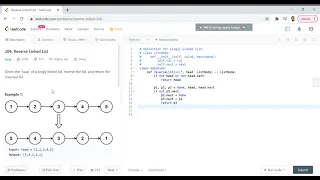 LeetCode 206 Reverse Linked List Python Easy