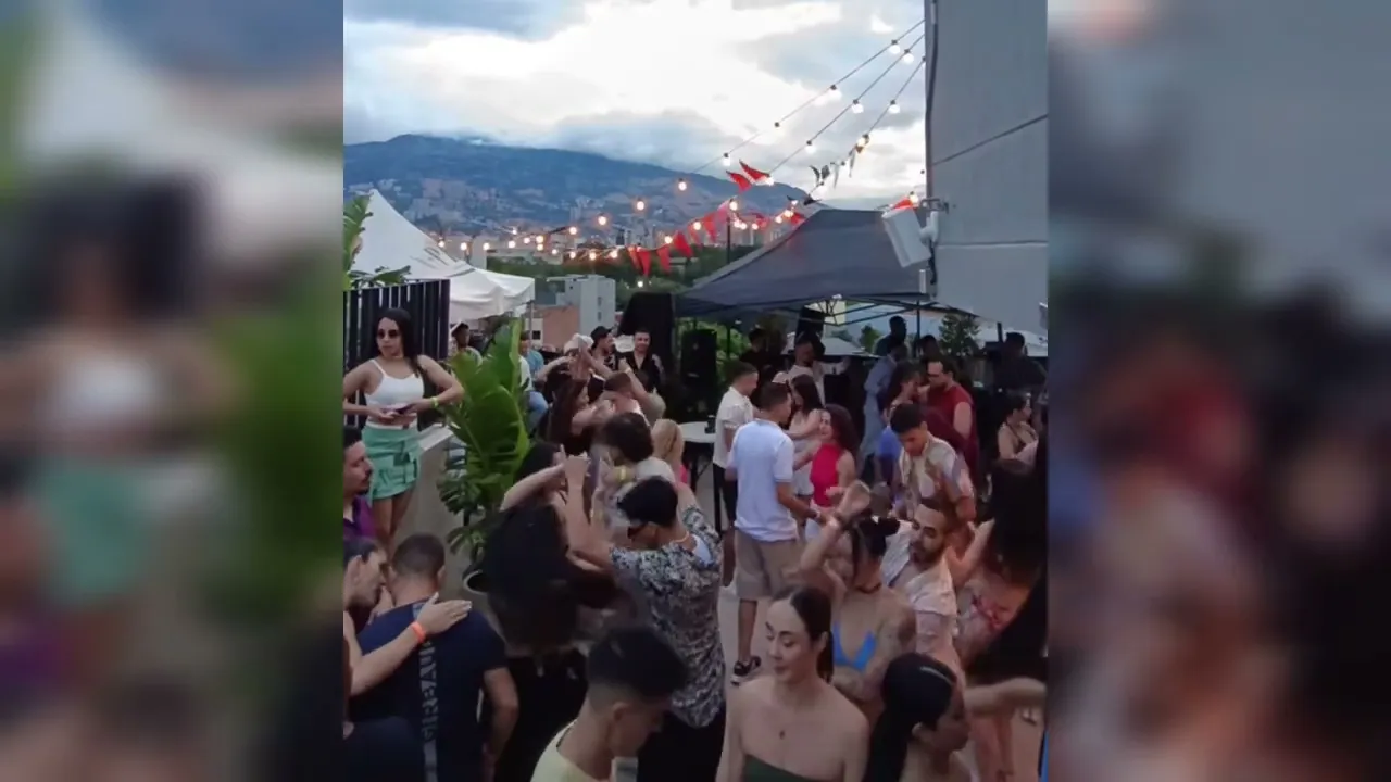 Dancing Salsa Medellin Rooftop