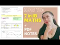 HOW I GOT A 7 IN IB MATHS II PDF Notes Study Strategies