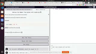 Lesson 12 Basic JavaScript Subtract One Number from Another with JavaScript