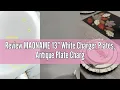 Review MAONAME 13 White Charger Plates Antique Plate Chargers with Wipe Gold Waved Scalloped Rim
