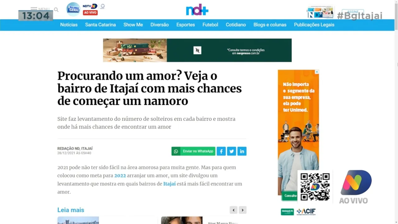 Funcionário reage a um assalto e segura bandido, e uma informação para quem está solteiro em Itajaí