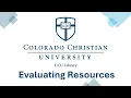 Evaluating Resources