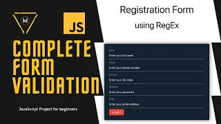 How to Create Validate Submit a Form using HTML CSS JavaScript Regular Expressions