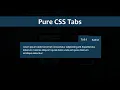 How to create pure CSS Tabs HTML CSS