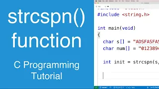 strcspn function C Programming Tutorial
