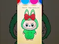 Coloring Green Labubu