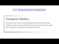 CSS Transparent Borders CSS Gradient Colors Borders