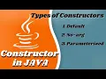Constructor in Java Types of Constructors Default No-arg Parameterized - In Details