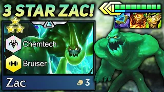 3 STAR ZAC TANK CARRY WITH 9 CHEMTECH PERMA-BUFFS!! | Teamfight Tactics Patch 11.23