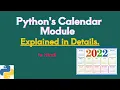 Calendar Module Python explained in hindi Python Tutorials in Hindi Data Science