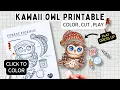 HOW TO COLOR OWL Color Cut Play Fun Owl Craft for Kids Printable Coloring Template PAPER CRAFT