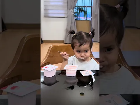 Baby eating yogurt 👶🏻🥰🍦#shorts #newborn