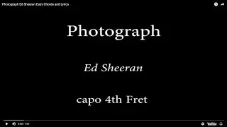 Download Photograph - Ed Sheeran Easy Chords and  Lyrics (4th fret) MP3