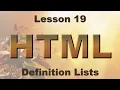 HTML Lesson 19 Definition Lists