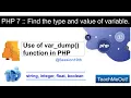 Learn PHP in Hindi var - dump function in PHP Tutorial for Beginners PHP Session10th