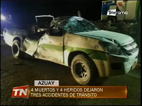 4 muertos y 4 heridos dejaron tres accidentes de tránsito