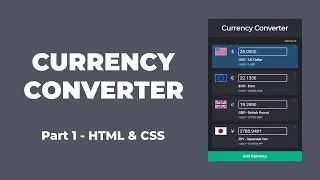 Currency Converter with HTML CSS and JavaScript Part 1