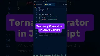 ternary Operator in Javascript interview Question